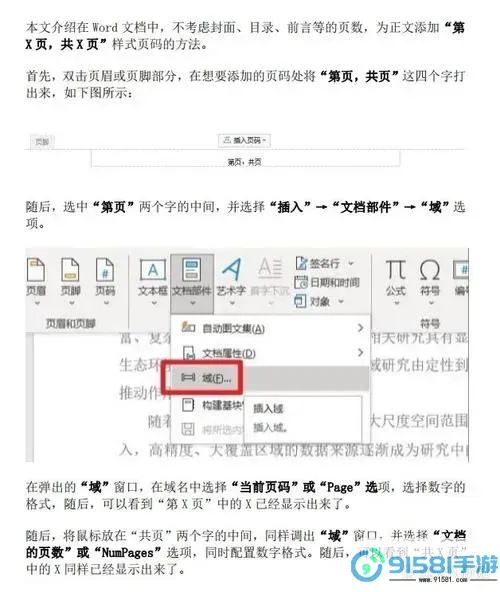 word怎么从当前页面往后设置页码显示图1